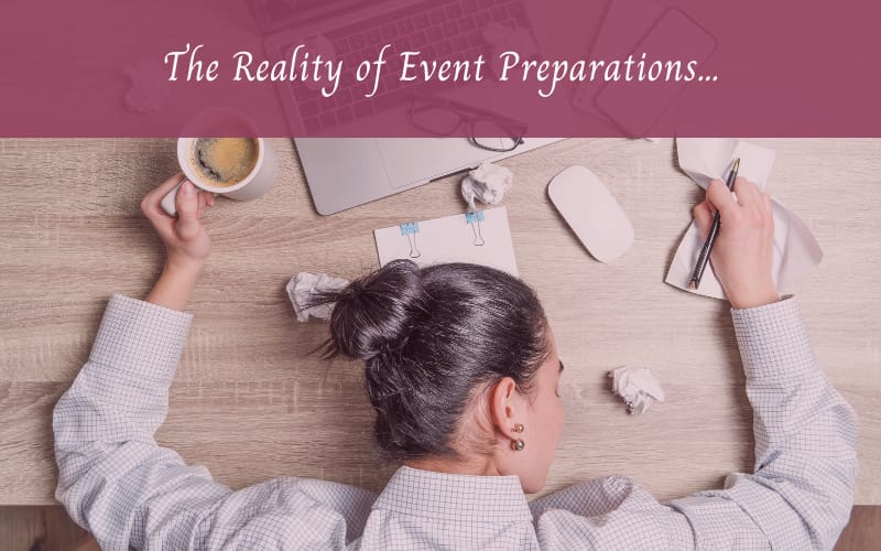 Woman facing the reality of preparing for events