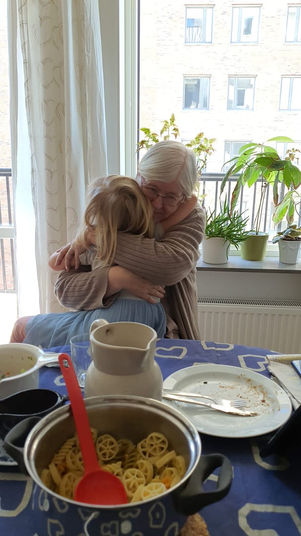 Grandma and granddaughter catching up